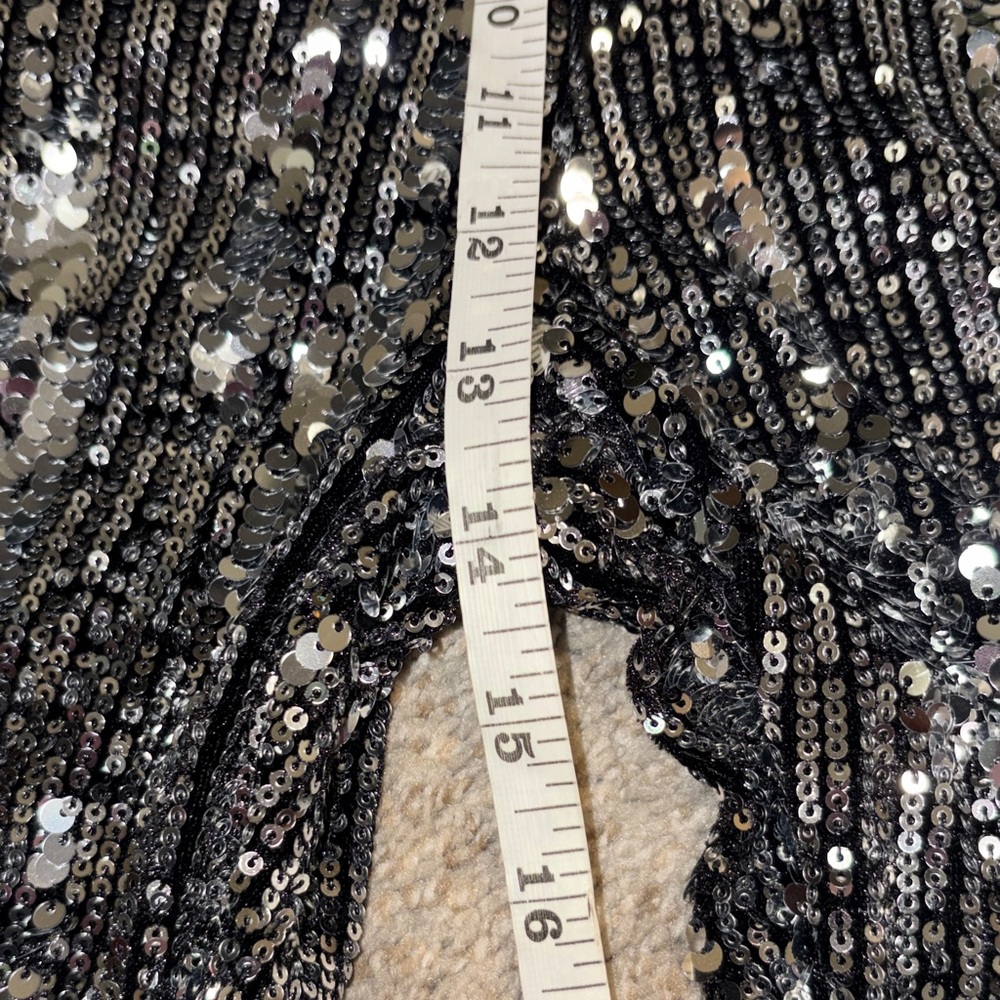 Silver Sequin Flare Pants 8/10 - Picture 9 of 11